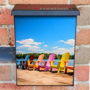 Colorful Muskoka Chairs For People To Relax on a Deck 2 Colonial Mailbox Cover