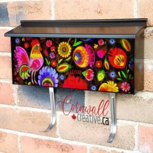 Hungarian Folk Rooster Design Wall-mounted Townhouse Mailbox Cover