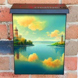 Beautiful Water Scene of Colorful Islands Colonial Mailbox Cover