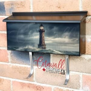 Beacon Lighthouse with Dangerous Rough Water Wall-mounted Townhouse Mailbox Cover