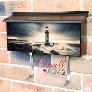 Lighthouse Stands Against the Waves Wall-mounted Townhouse Mailbox Cover