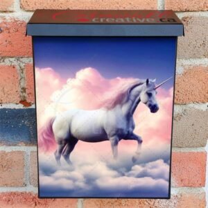 A Beautiful Unicorn Surrounded By Soft Clouds Colonial Mailbox Cover