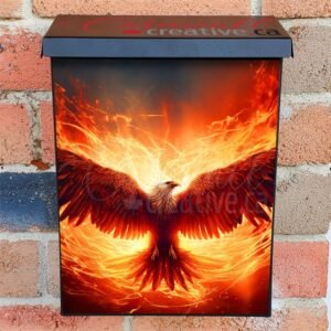 Phoenix Bird On Fire Colonial Mailbox Cover