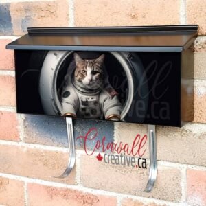 Curious Cat In An Astronaut Suit Wall-mounted Townhouse Mailbox Cover