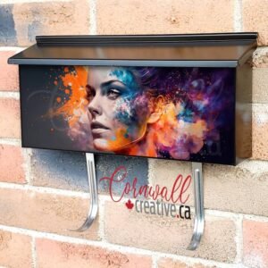 Colorful Beautiful Fantasy Abstract Portrait Of A Beautiful Woman Wall-mounted Townhouse Mailbox Cover