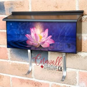 Blooming Pink Lotus Flower Sparkling Wall-mounted Townhouse Mailbox Cover