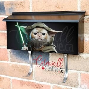 Cat Jedi Master With Lightsaber Wall-mounted Townhouse Mailbox Cover