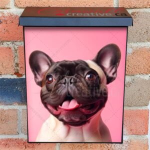 Cute Dog On Pink Background 2 Colonial Mailbox Cover