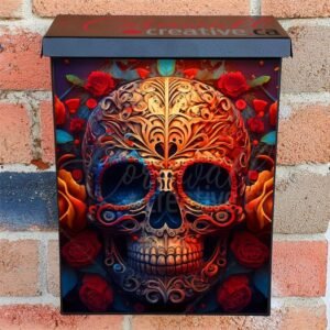 Day Of The Dead Dia De Muertos Mexican Sugar Skull And Roses Colonial Mailbox Cover