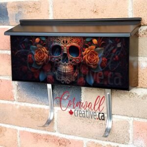 Day Of The Dead Dia De Muertos Mexican Sugar Skull And Roses Wall-mounted Townhouse Mailbox Cover