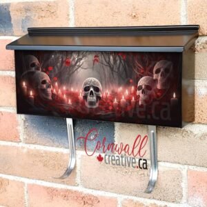 Day Of The Dead Sugar Skulls Dia De Los Muertos Day With Candles Wall-mounted Townhouse Mailbox Cover