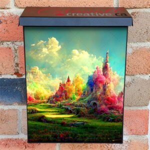Colorful Fantasy Landscape Colonial Mailbox Cover