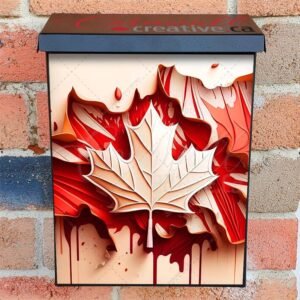 Happy Canada Day White Canadian Maple Leaf Colonial Mailbox Cover