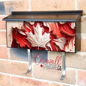 Happy Canada Day White Canadian Maple Leaf Wall-mounted Townhouse Mailbox Cover