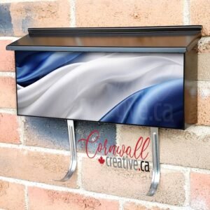 The White And Blue French Silk Flag Quebec Wall-mounted Townhouse Mailbox Cover