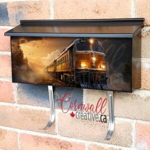 The Train Rides On Rails Around Sunset Wall-mounted Townhouse Mailbox Cover