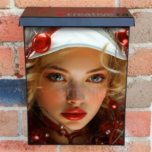 Beautiful Caucasian Woman With Blond Hair Fantasy Colonial Mailbox Cover