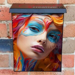 Beautiful Fashion Model With Elegant Colorful Hairstyle Colonial Mailbox Cover