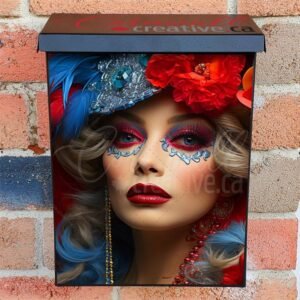 Beautiful Woman With Elegant Colorful Fashion Glamour Colonial Mailbox Cover