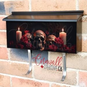 Three Skulls With Candles Wall-mounted Townhouse Mailbox Cover