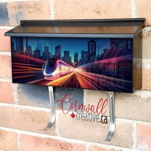 Colorful Train Quick Running Illustration Wall-mounted Townhouse Mailbox Cover