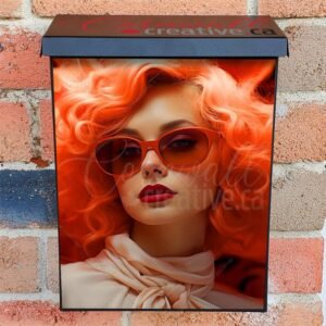 Orange Haired Beautiful Young Lady In Sunglasses Colonial Mailbox Cover