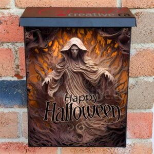 Creepy Halloween Ghost Colonial Mailbox Cover
