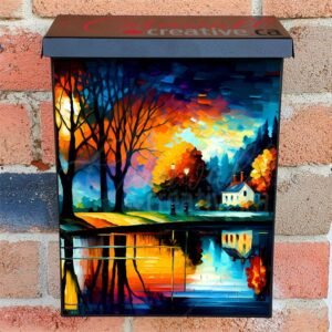 October Night at the Lake Colonial Mailbox Cover