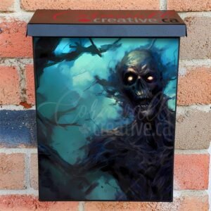 Scary Zombie in the Fog Colonial Mailbox Cover