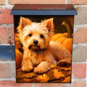 Cute Autumn Yorkie Colonial Mailbox Cover
