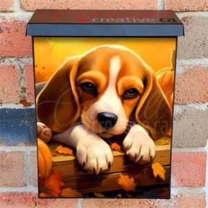 Cute Autumn Beagle Puppy Colonial Mailbox Cover