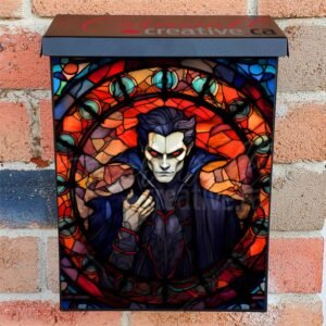 Stained Glass Dracula Colonial Mailbox Cover
