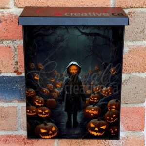 Glowing Pumpkins and a Monster Colonial Mailbox Cover