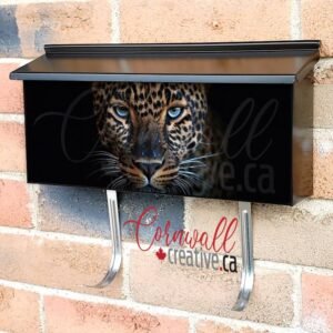 Close Up Portrait Of Mesmerizing Leopard Photography Wall-mounted Townhouse Mailbox Cover