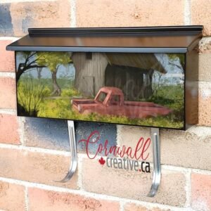Old Barn and Truck Wall-mounted Townhouse Mailbox Cover