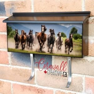 Group Of Horses Running Outdoor Wall-mounted Townhouse Mailbox Cover