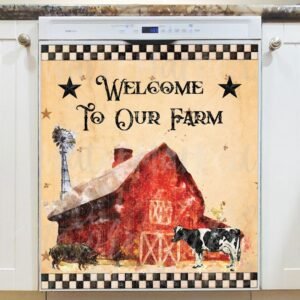 Rustic Farmhouse Design #2 Magnetic Dishwasher Door Cover