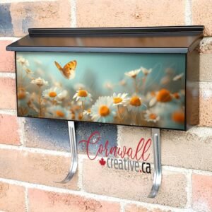 Daisies And A Butterfly Wall-mounted Townhouse Mailbox Cover