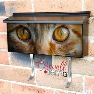 An Extreme Close Up Of The Yellow Eyes Of A Cat Wall-mounted Townhouse Mailbox Cover