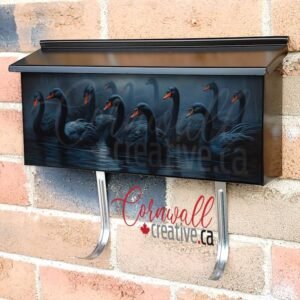 Beautiful And Elegant Black Swans Wall-mounted Townhouse Mailbox Cover