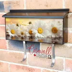 Chamomile Flowers Close Up With Drops Of Dew On Wall-mounted Townhouse Mailbox Cover