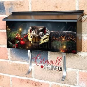 Christmas Scene Featuring A Close Up Of A Snake Wall-mounted Townhouse Mailbox Cover