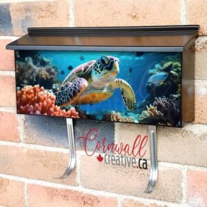 Cruising Turtle Amongst The Underwater Coral Wall-mounted Townhouse Mailbox Cover
