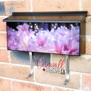 Purple Flower With Bokeh Lights Wall-mounted Townhouse Mailbox Cover