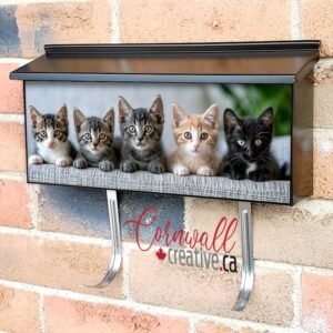 Group Of Cute And Colorful Cat Kittens Sitting Wall-mounted Townhouse Mailbox Cover