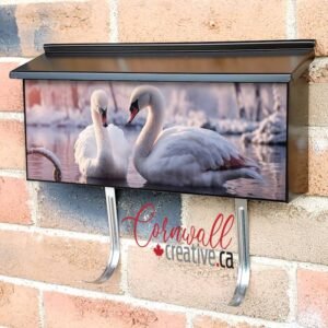 Mute Swans Grace On Reflecting Tranquil Pond Wall-mounted Townhouse Mailbox Cover