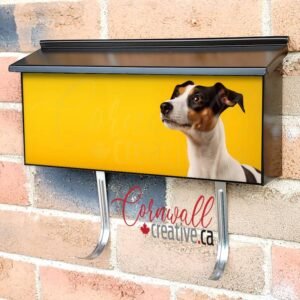 Portrait Of A Jack Russell Terrier Dog On Yellow Bakground Wall-mounted Townhouse Mailbox Cover