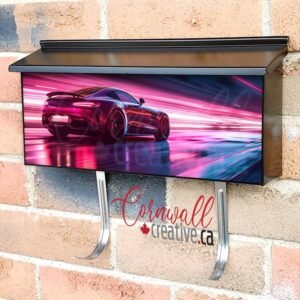 Racing Sport Car In Tunnel Wall-mounted Townhouse Mailbox Cover