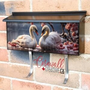 Swan Elegance Reflects In Tranquil Water Wall-mounted Townhouse Mailbox Cover