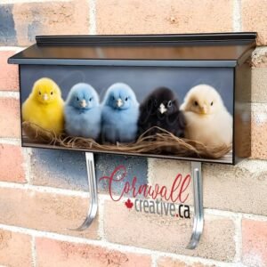 The Chick Is Sitting In The Nest Next Easter Eggs Wall-mounted Townhouse Mailbox Cover